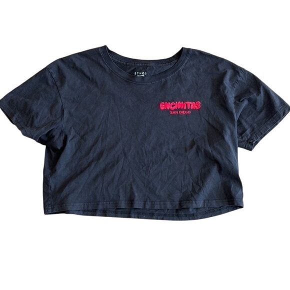 Ethos Encinitas California San Diego Cropped shirt Women’s Gray Large - Picture 4 of 8